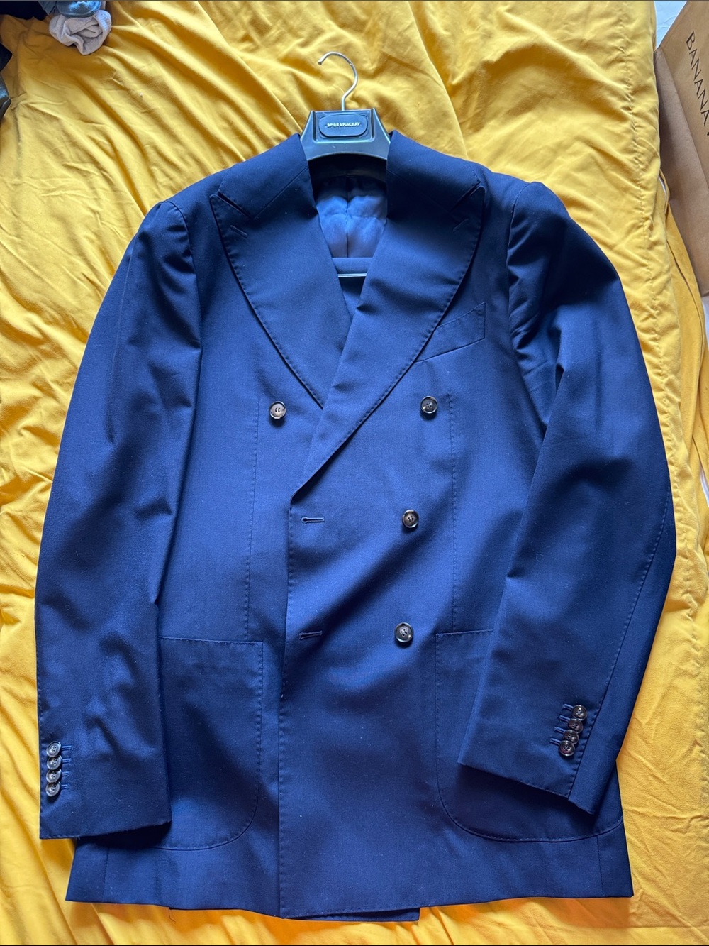 Suitsupply Navy Blue Double-Breasted Suit Jacket